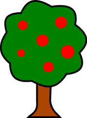 Download Hd Mango Tree Clipart - Simple Tree Arvore Com Frutas Png Desenho