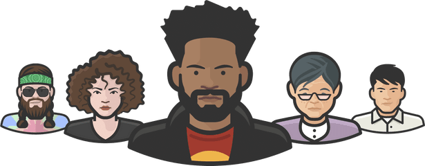 Diversity Avatars - Curly Png