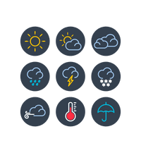 Web Illustration Vector Design Weather Responsive Icon - Free PNG