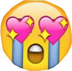 Emoji Heart Tears Bynisha Pink Tumblr Overlays Transpar - Smiley Triste Iphone Png