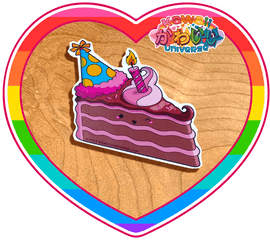 Kawaii Universe - Cute Usa Birthday Cake Slice Sticker Png