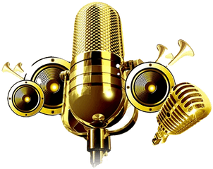 Music Services - Microphone Gold Png