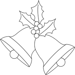 Download Christmas Bells And Holly - White Christmas Bells Png