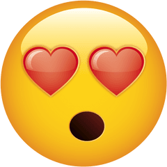 Heart Eyes Variation Mouth Open - Smiley Png