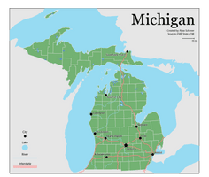 Map Michigan Us Election Ecoregion 2016 Presidential - Free PNG