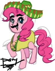 68875 - Costume Hat Moustache Pinkie Pie Safe Simple Fictional Character Png