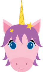 Unicorn Face Clipart - Fictional Character Png