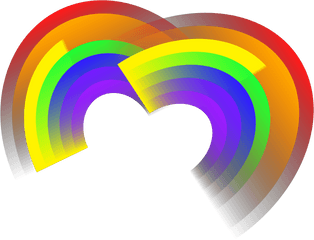 Double Rainbow Heart Svg Vector - Vertical Png