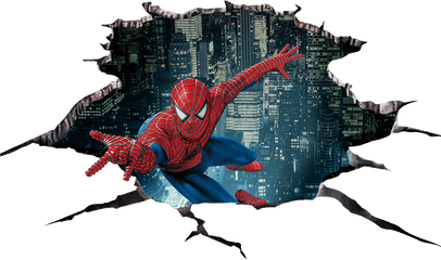 Starry Character Spider Fictional - Spiderman 3d Wall Sticker Png