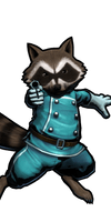 Raccoon Cartoon Rocket PNG File HD