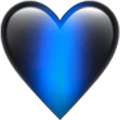 Iphone Emoji Black Heart Sticker - Blue Black Heart Emoji Png