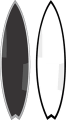 Download Tropical Surfboard Surfing Surf Pictures Of 2 - Black And White Surfboard Cartoon Png