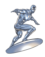 Art Surfer Iron Thanos Muscle Silver Man - Free PNG