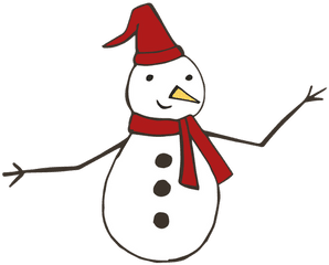 Snowman Hat Carrot Branch Button Scarf Sketch - Transparent MuÃ±eco De Nieve Dibujo Png