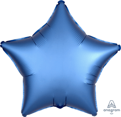 Azure Blue Balloon - Balloon Star Blue Satin Png