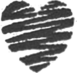 Scribble Heart - Monochrome Png