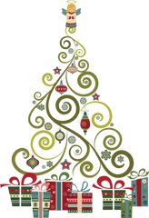 Hd Vintage Christmas Tree Vector - Clipa 1236557 Png Christmas Tree Clip Art