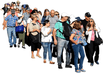 Big Crowd Of People From Above - People Standing In Line Png