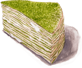 Matcha - Mille Crepes Png