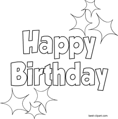 Download Hd Black And White Happy Birthday Png Clipart Image - Happy Birthday Png White