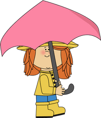 Girl Walking With Umbrella Clip Art - Girl Walking With Girl With An Umbrella Clipart Png