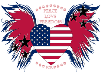 Freedom Clipart Us Flag - Clip Art American Flag Transparent Union Jack Love Heart Png