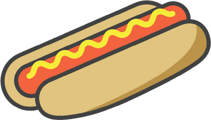 Hot Dog With Mustard Shirt - Clip Art Png