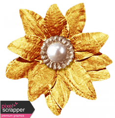 Itu0027s Christmas - Gold Flower Graphic By Sheila Reid Pixel Solid Png