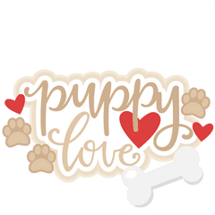 Puppy Love Title Svg Scrapbook Cut File - Event Png