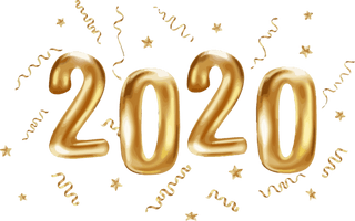 New Year 2020 Text Font Number For Happy Gifts - Free PNG