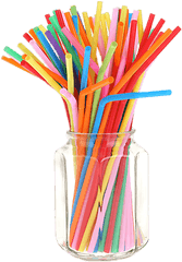 Straws In A Jar Transparent Png - Transparent Background Plastic Straws Png