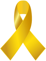 Gold Awareness Ribbon Png Clip Art - Transparent Background Gold Awareness Ribbon
