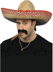 Download Hd Sombrero - Man Wearing A Sombrero Transparent Mexican Hat And Moustache Png