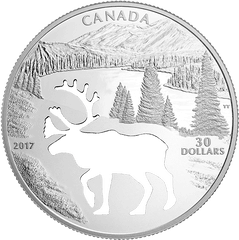 Woodland Caribou Cutout Png - Oz Pure Silver Coin Endangered Animal Cutout Whooping Crane Mintage 5500 2017