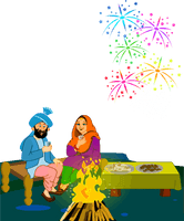 Lohri Playing With Kids Happy For Ideas - Free PNG