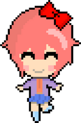 Sayori - Pixel Art Circle Png