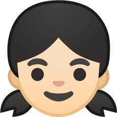 Girl Light Skin Tone Icon - Girl Face Emoji Png