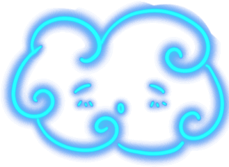 Ftestickers Cartoon Cloud Aesthetic Neon Luminous Blue - Heart Png