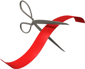 Clip Cut Ribbon Black And White - Ribbon Cutting Png File