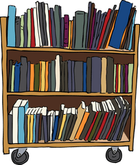 Bookshelf Bookcase Furniture - Library Clipart Transparent Png