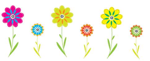 Colorful Flowers Clipart - Free PNG