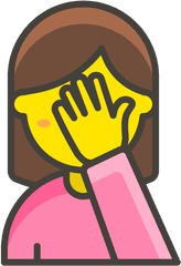 Woman Facepalming Emoji - Emoji Mujer Cara Svg Clipart Facepalm Emoji Png Woman