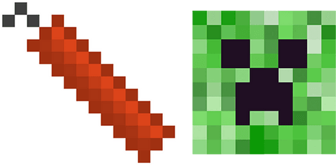 Minecraft Stick Of Tnt And Creeper - Creeper Face Png