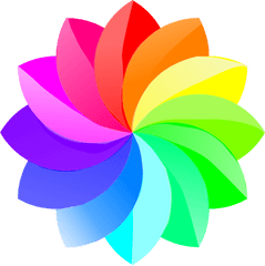 Red Green Blue - Rainbow Flower Clipart Png