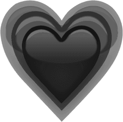 Download Emoji Heart Black Grey - Solid Png