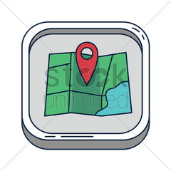 Paper Map With Pointer Icon Vector - Vertical Png