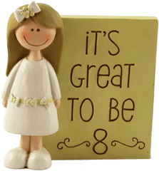 Great To Be Eight Child Figurine Blonde Hair - Its Great To Be Eight Png