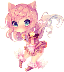 Pastel Pink Hair Anime Girl - Kawaii Candy Kawaii Cute Anime Chibi Png