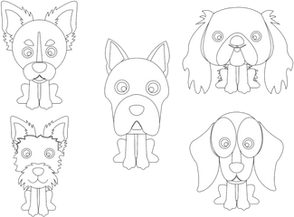 Dog 5 Vector Icon Set Flat Design Bundle - Dot Png