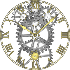 Brass Gears Clock Lwp Paid - Wall Clocks With Visible Mechanism Png